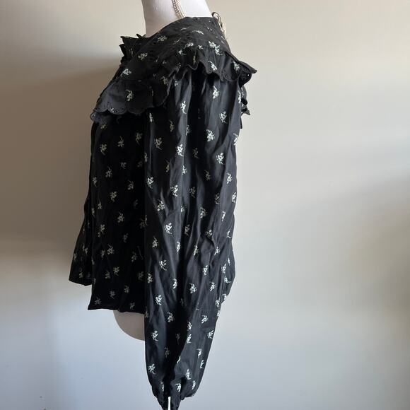 Universal Thread Women's Charcoal Embroidered Button-Down Shirt - Medium - NWT - Picture 5 of 10